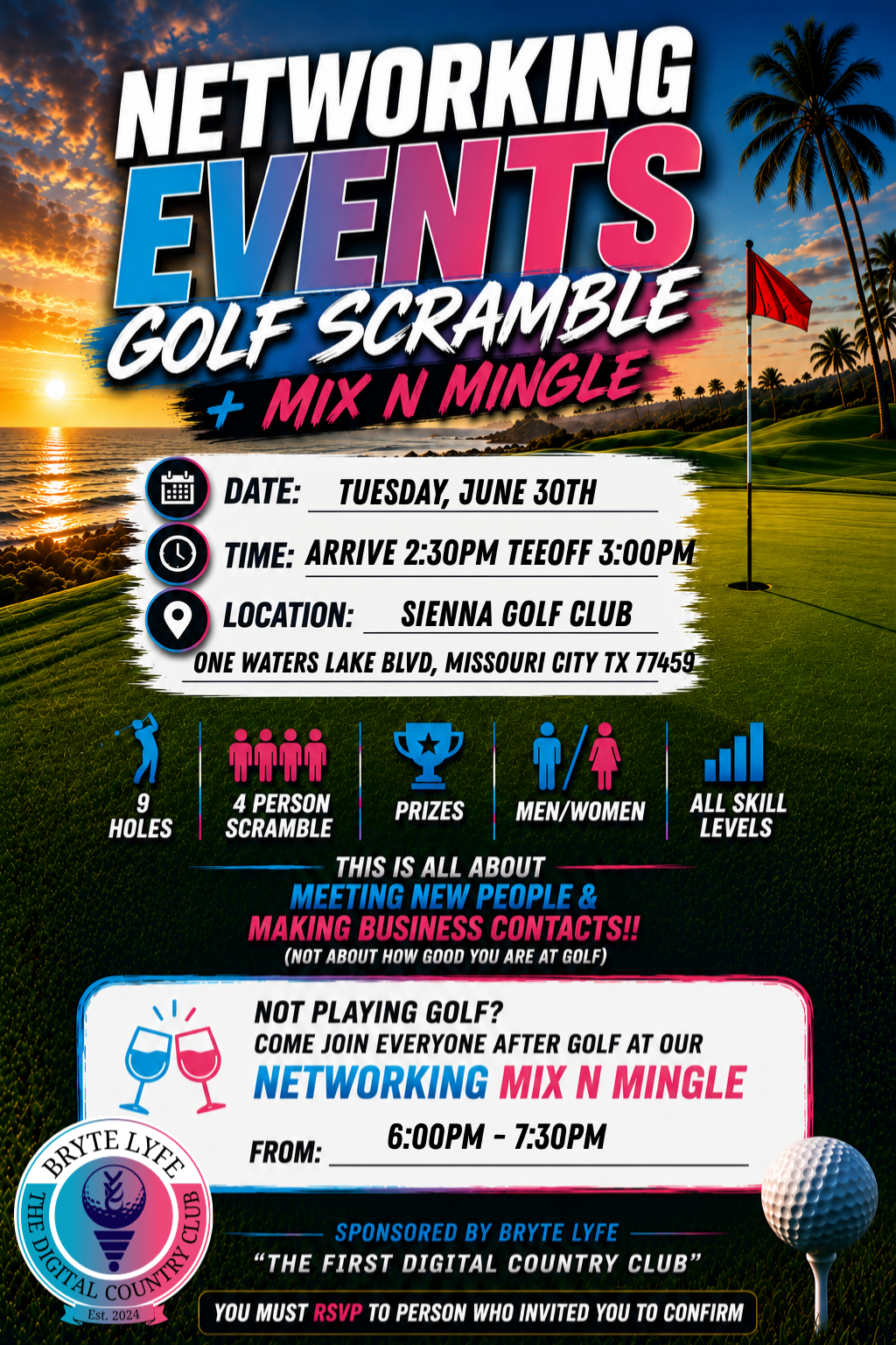 Houston Social Golf Scramble June 30th